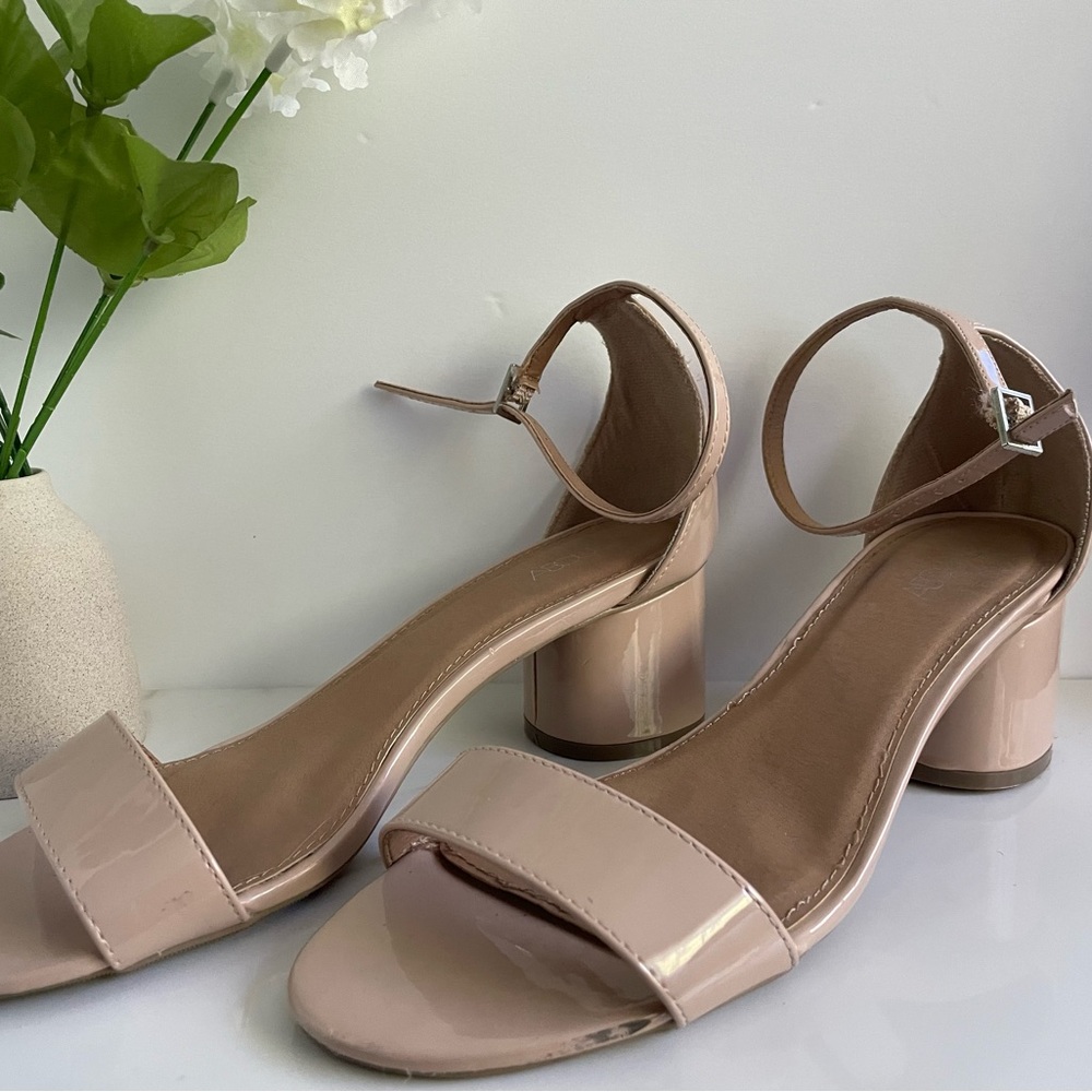 Nude block heels